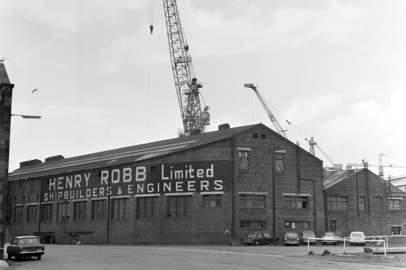 Exterior of Henry Robb Limited, Shipbuilders & Engineers at Leith in August 1974.