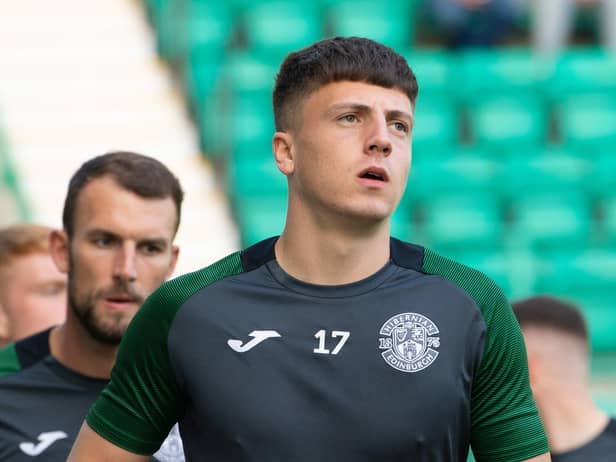 Daniel Mackay (R) and Christian Doidge are just two of the attacking players who can pose a goal threat throughout the season according to their Hibs manager, Jack Ross. Photo by Ross Parker / SNS Group