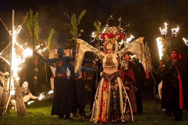 A spectacular display of fire, immersive theatre, drumming, bodypaint, and elaborate costumes mafrked the beginning of summer at the Beltane festival in 2018. Around 300  performers were watched by thousands of spectators on top of Calton Hill.