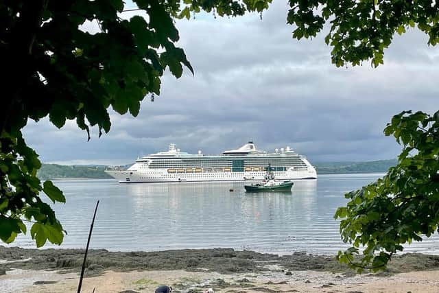 The Royal Caribbean cruise ship pictured in the Firth of Forth from Queensferry (Photo: Jackie Mitchell)