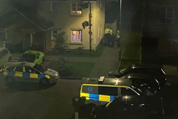 Police remained at the scene late last night, guarding the entrance to one property for more than five hours while forensics teams took photographs inside.