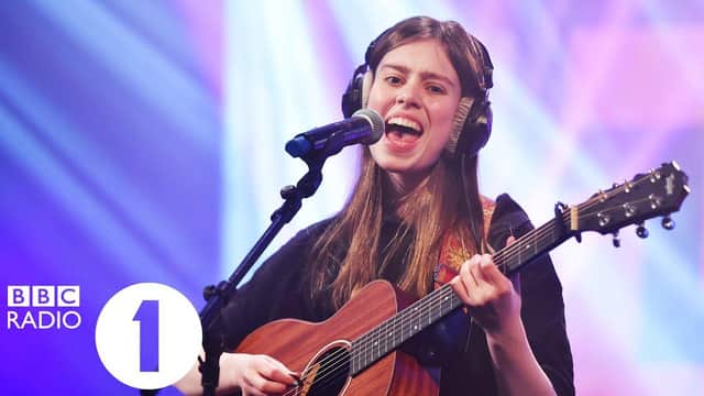 Edinburgh singer-songwriter Bonnie Kemplay performs on BBC Radio One's Live Lounge.