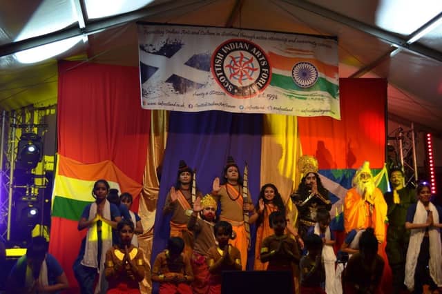 Ram Lila performers at Edinburgh Dusherra 2022, a key event in Edinburgh’s civic calendar which provides an opportunity for Hindus, and all other faiths, and communities, to come together to celebrate Lord Rama’s victory over the 10-headed demon king Ravana.