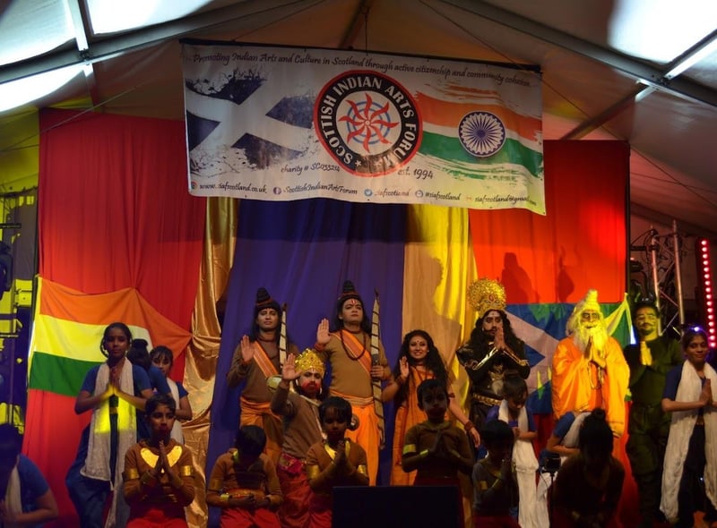 Ram Lila performers at Edinburgh Dusherra 2022, a key event in Edinburgh’s civic calendar which provides an opportunity for Hindus, and all other faiths, and communities, to come together to celebrate Lord Rama’s victory over the 10-headed demon king Ravana.