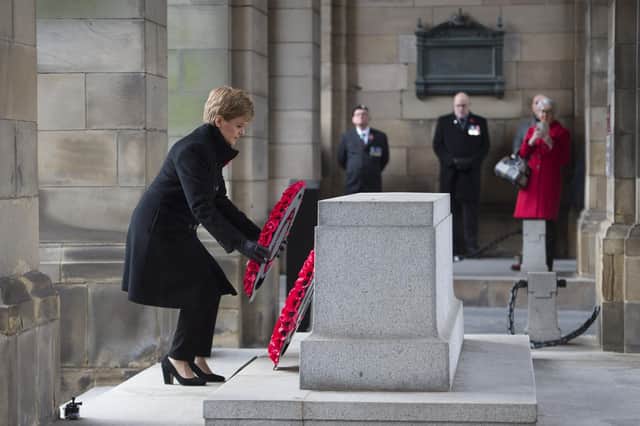 The war memorial is the scene for Scotland's national service of remembrance every year