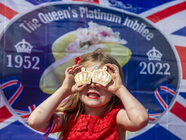 Emily Bell, 6, looks like she's having a ball as she enjoys the celebrations in Armadale. Photo: Lisa Ferguson.