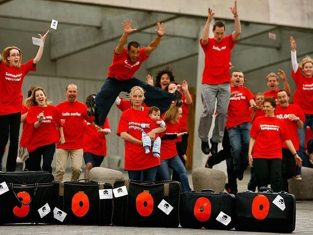 Demonstrators gathered outside the Scottish Parliament to call for more affordable housing, on 12 September 2007. Shelter Scotland delivered 30,000 postcards to Parliament with public support for the campaign.