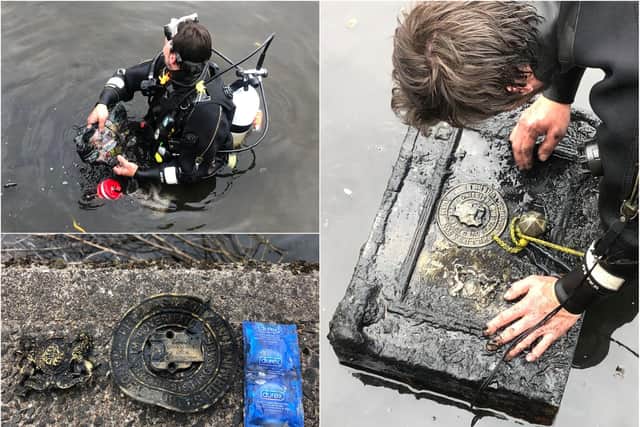 Shane was surprised by the contents of the safe which was found dumped in the Water of Leith. Pic: Hilary Thacker/ Friends of the Water of Leith Basin