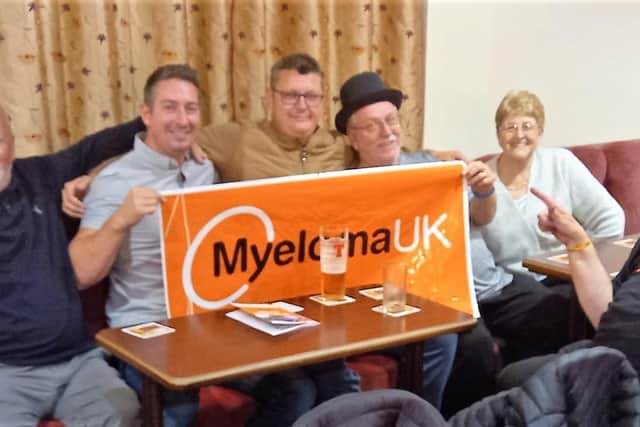 Tom (far right) and his family at a Myeloma UK fundraiser