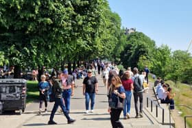 Princes Street Gardens was packed as the sun gave people an excuse to get out and about