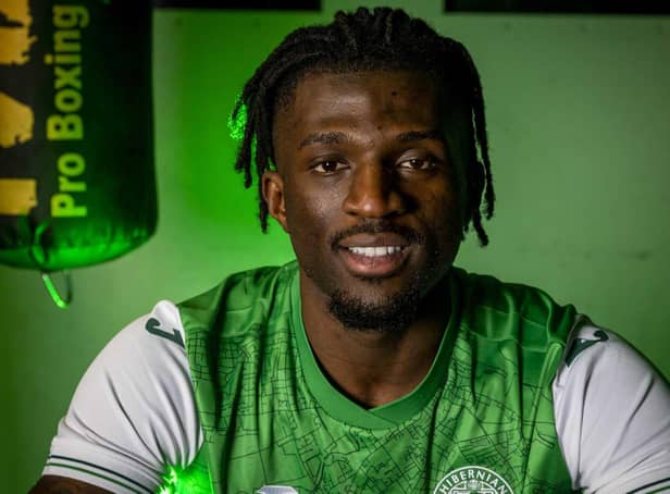 Rocky Bushiri has signed for Hibs on loan with an option to buy in the summer. Picture: Hibernian FC