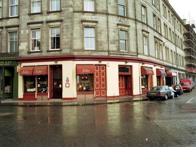 Exterior of The Tattler restaurant on the corner of Commercial Street/Sandport Street in March 1992. Photo: Crauford Tait