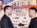 Josh Taylor and Jack Catterall face off during the press conference ahead of their fight at the Ovo Hydro in Glasgow on February 26.
