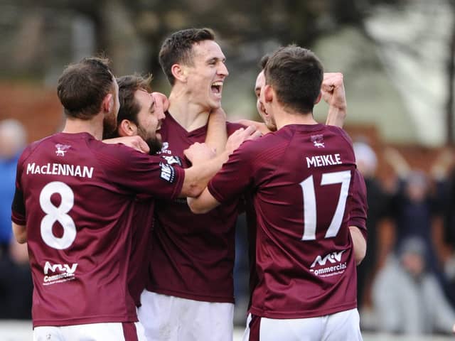 Linlithgow Rose players celebrate. (Stock image). Pic: Alan Murray