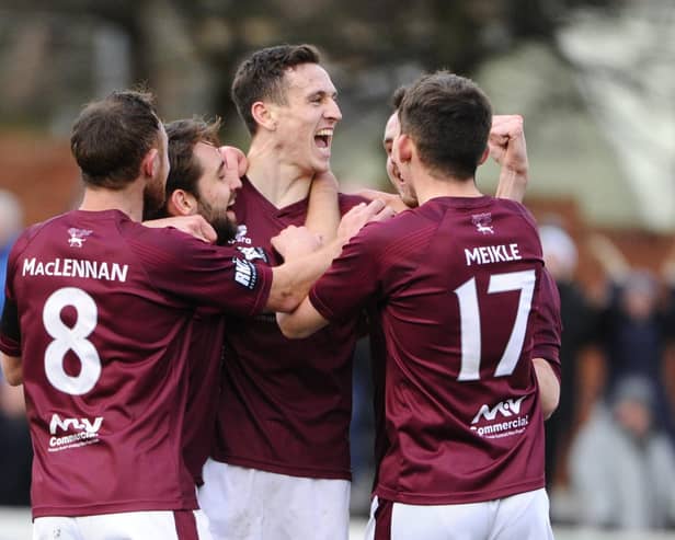 Linlithgow Rose players celebrate. (Stock image). Pic: Alan Murray