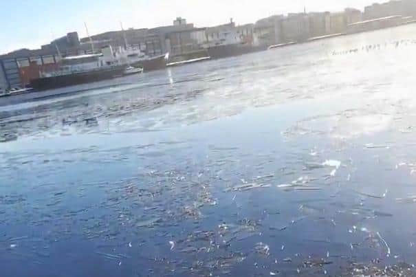 The stunning video was posted on the Twitter account of the HMS Archer, the Royal Navy Fast Inshore Patrol Boat, which is based in Leith.