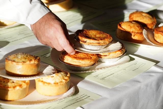 Pies at the 2022 World Scotch Pie Championship at Carnegie Conference Centre, Dunfermline.