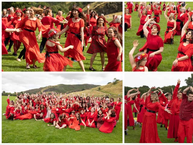 Hundreds of Kate Bush fans came together in Edinburgh at the weekend to recreate one of the singer’s most iconic moments. Photos: Pamela Cook