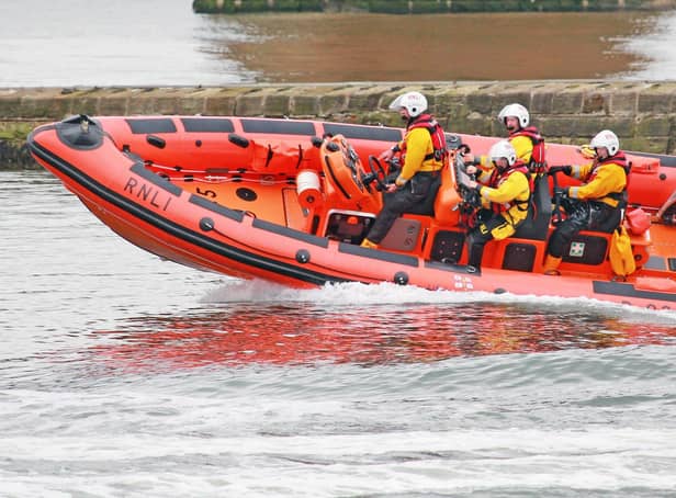The RNLI Queensferry Lifeboat was sent out to rescue two people stranded on Cramond Island.