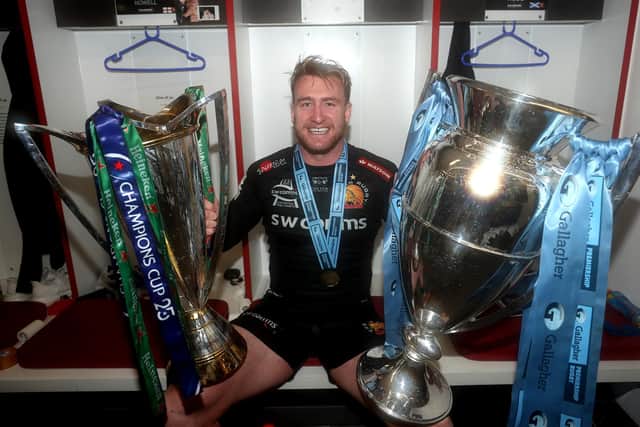 Stuart Hogg helped Exeter Chiefs win the double of Gallagher Premiership and European Champions Cup. Picture: David Rogers/Getty Images