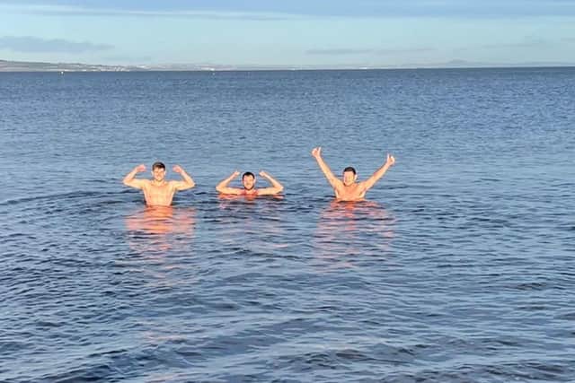Gavin and Finn braved icy waters every day in December
