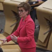 Scotland's First Minister Nicola Sturgeon during First Minster's Questions at the Scottish Parliament in Holyrood, Edinburgh. Picture date: Thursday January 27, 2022.