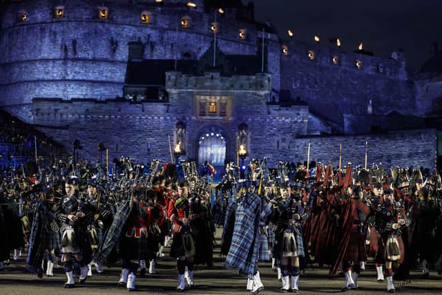 The Massed Pipes and Drums during this year's Royal Edinburgh Military Tattoo. Picture: Jeff J Mitchell/Getty Images
