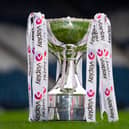 The Viaplay Cup is pictured at Hampden Park. Pic: SNS