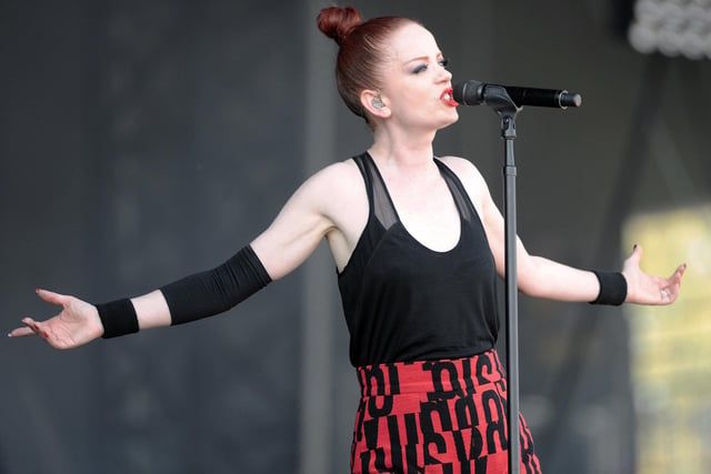 Singer Shirley Manson is front woman of alternative rock band Garbage. The band's debut album Garbage sold over 4 million copies and featured chart topping singles including "Only Happy When It Rains" and "Stupid Girl." Manson sang a Bond theme, following in footsteps of Scots singers Lulu and Sheena Easton. Photo FRED TANNEAU/AFP/GettyImages)