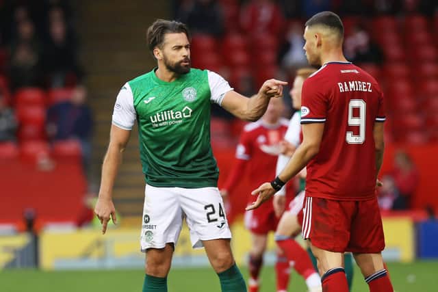 Hibs lost 1-0 against Aberdeen at Pittodrie earlier in the season. Picture: SNS