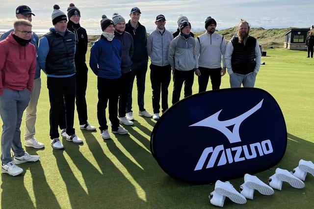 The players who qualified for this year's Golfbreaks Get Back to Golf Tour Grand Final pictured before teeing off at Dumbarnie Links. Picture: Alan Tait