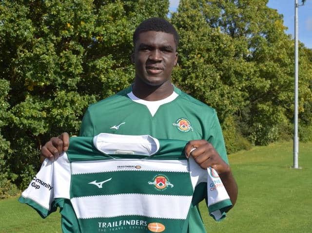 Olujare Oguntibeju when he signed for Ealing from the Trailfinders Twitter