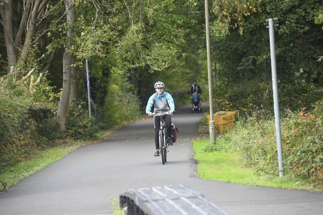 The Roseburn cycle path is set to disappear to make way for the latest tram extension (Picture: Greg Macvean)