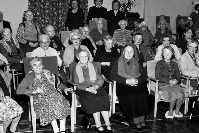 Residents at Silverlea Old Folks Home, at Muirhouse, being entertained by the Women's Guild in January 1964.