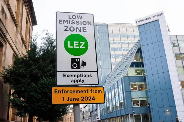 Low Emission Zone signage on Canning Street in Edinburgh ahead of the launch on June 1.  Picture: Scott Louden