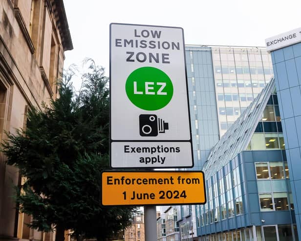 Low Emission Zone signage on Canning Street in Edinburgh ahead of the launch on 1 June (Picture: Scott Louden)
