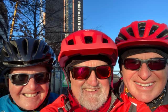 John Kerr (centre) said he is concerned that more accidents will take place on the Leith Walk cycle track and said the path was 'not fit for purpose'