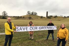 Campaignedrs protesting over proposals for 500 new homes on green belt land at Cammo