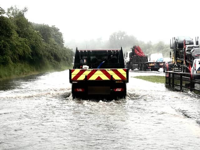 Traffic was brought to a standstill on the Edinburgh City Bypass last Thursday due to severe flooding. Picture: Dr David Mitchell