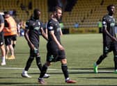 There was dejection for the Hibs players after a first defeat of the season against Livingston