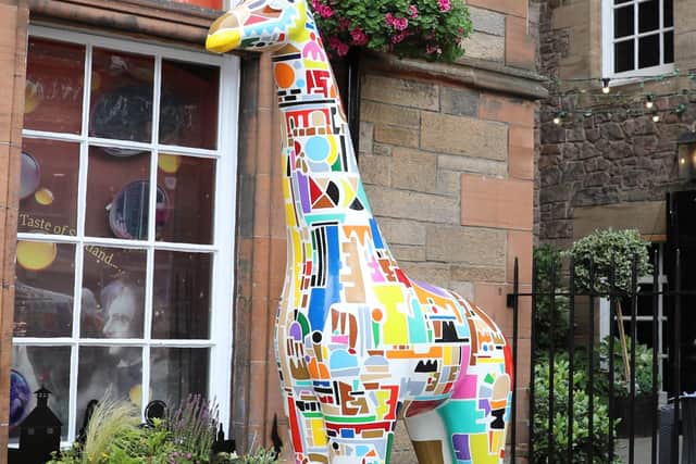 This colourful sculpture depicts several capital landmarks including the Nelson Monument, Holyrood Palace and the Royal Mile.