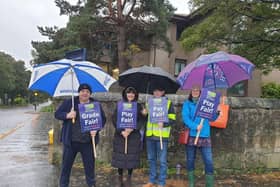 Picket lines all over Scotland of EIS SRUC members taking industrial action for the first time (Photo: EIS).