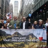 Angus Robertson leading the New York Tartan Day parade in April this year