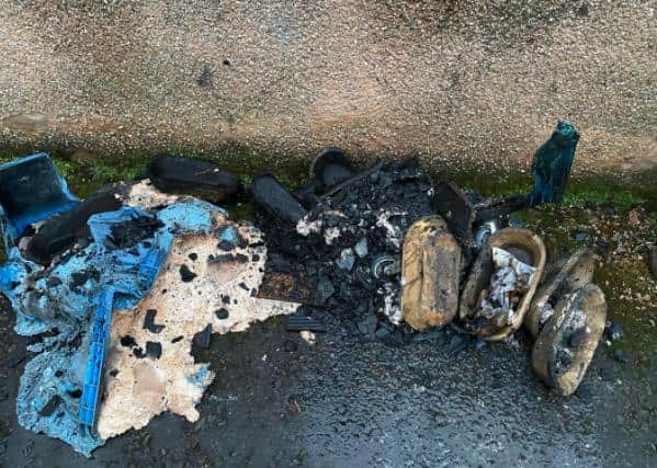Items destroyed in the fire this morning