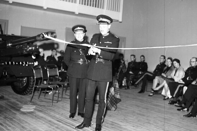 Opening the new Territorial Army Centre at Prestonpans in October 1963.
