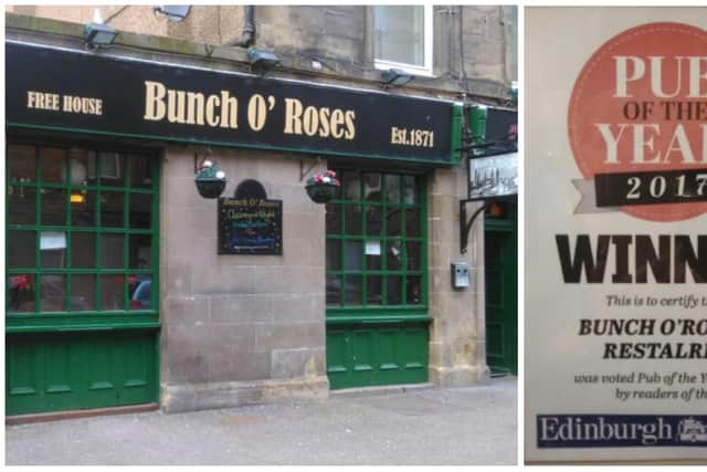 The Bunch O' Roses, a popular local boozer crowned once Edinburgh Evening News ‘Pub of the Year’ has been placed up for sale.