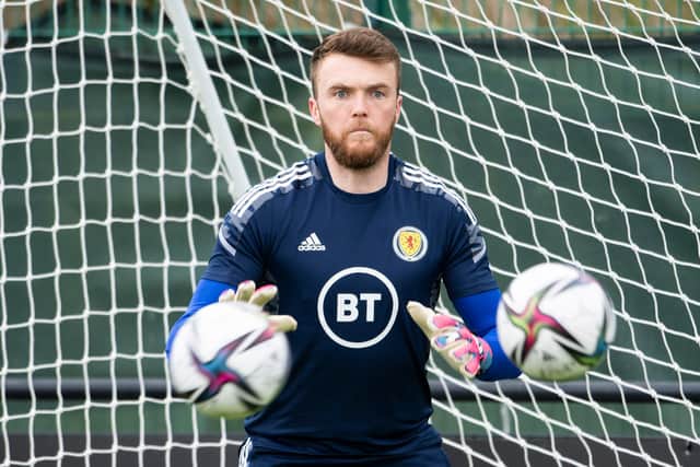 Zander Clark during a Scotland training session last May.