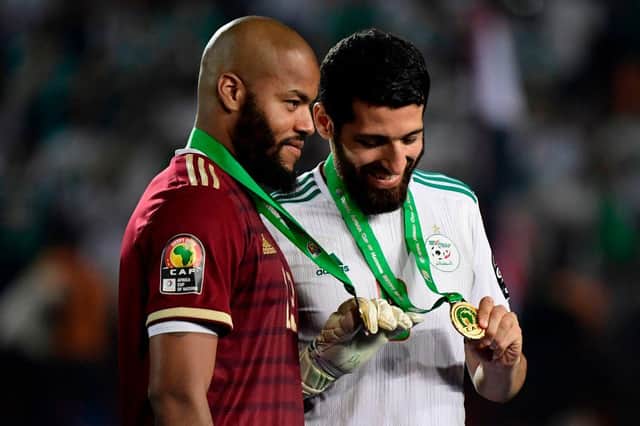 Rais M'Bolhi was goalkeeper of the tournament as Algeria won the 2019 Africa Cup of Nations. (Photo credit should read JAVIER SORIANO/AFP via Getty Images)