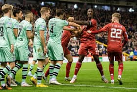 Hibs got physical at times against Aberdeen but Lee Johnson bemoaned a lack of psychological fight