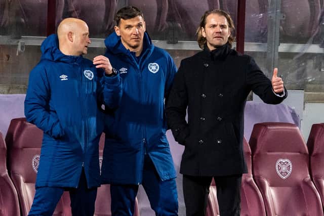 Robbie Neilson made a system alteration for the match with Alloa. Picture: SNS